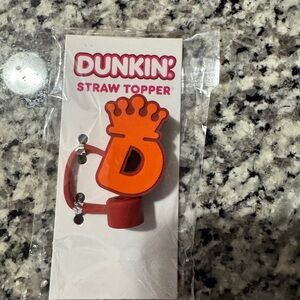 Dunkin' Orange and Pink Straw Topper